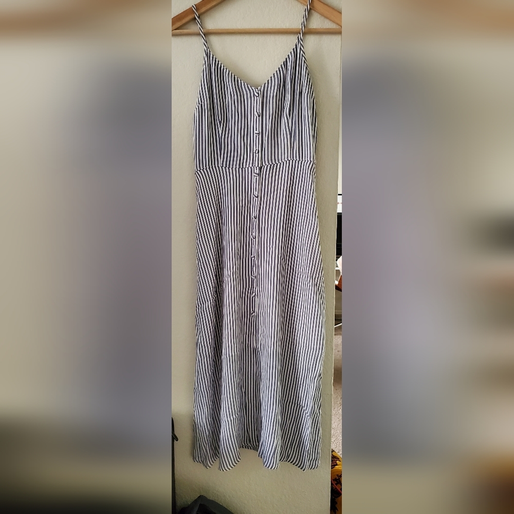 Blue Stripe button front Abercrombie midi dress SOLD OUT! - Picture 4 of 7